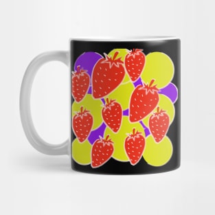 Retro Pop-Art Strawberries and Polka Dots Mug